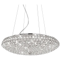 Ideal Lux - LED kristallkrona med textilsladd KING 12xG9/3W/230V diameter 65 cm skinande krom